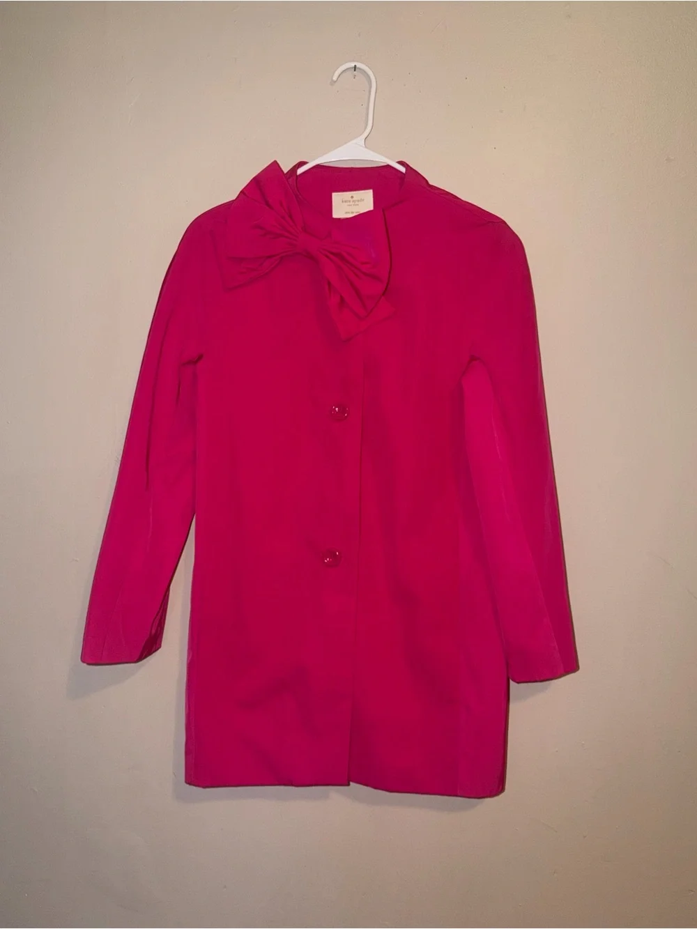 kate spade Hot Pink Bow-Detail Women's Coat